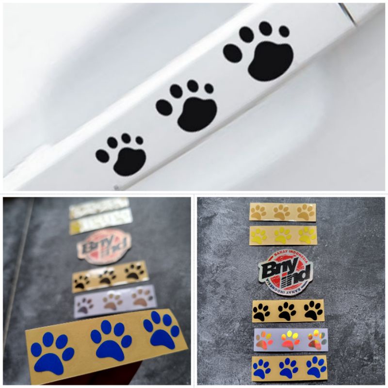 STICKER STIKER TELAPAK KAKI KUCING ANJING HANDLE PINTU MOBIL CUTTING