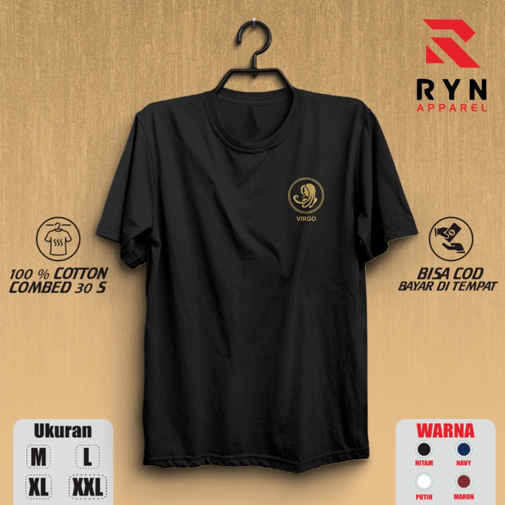 Kaos ZODIAK VIRGO Premium Brand Distro Baju COTTON COMBED 30S kaos pria wanita Tshirt Murah Keren