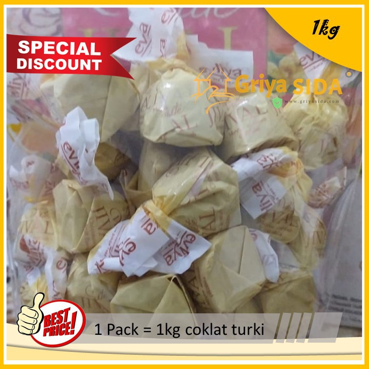 Coklat turki 1kg coklat putih jival white kuning original harga grosir