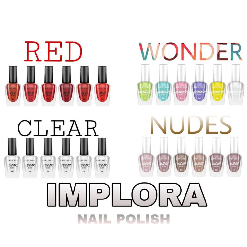 Jual IMPLORA Nail Polish / Kutek Red Clear Nudes / Original Bpom