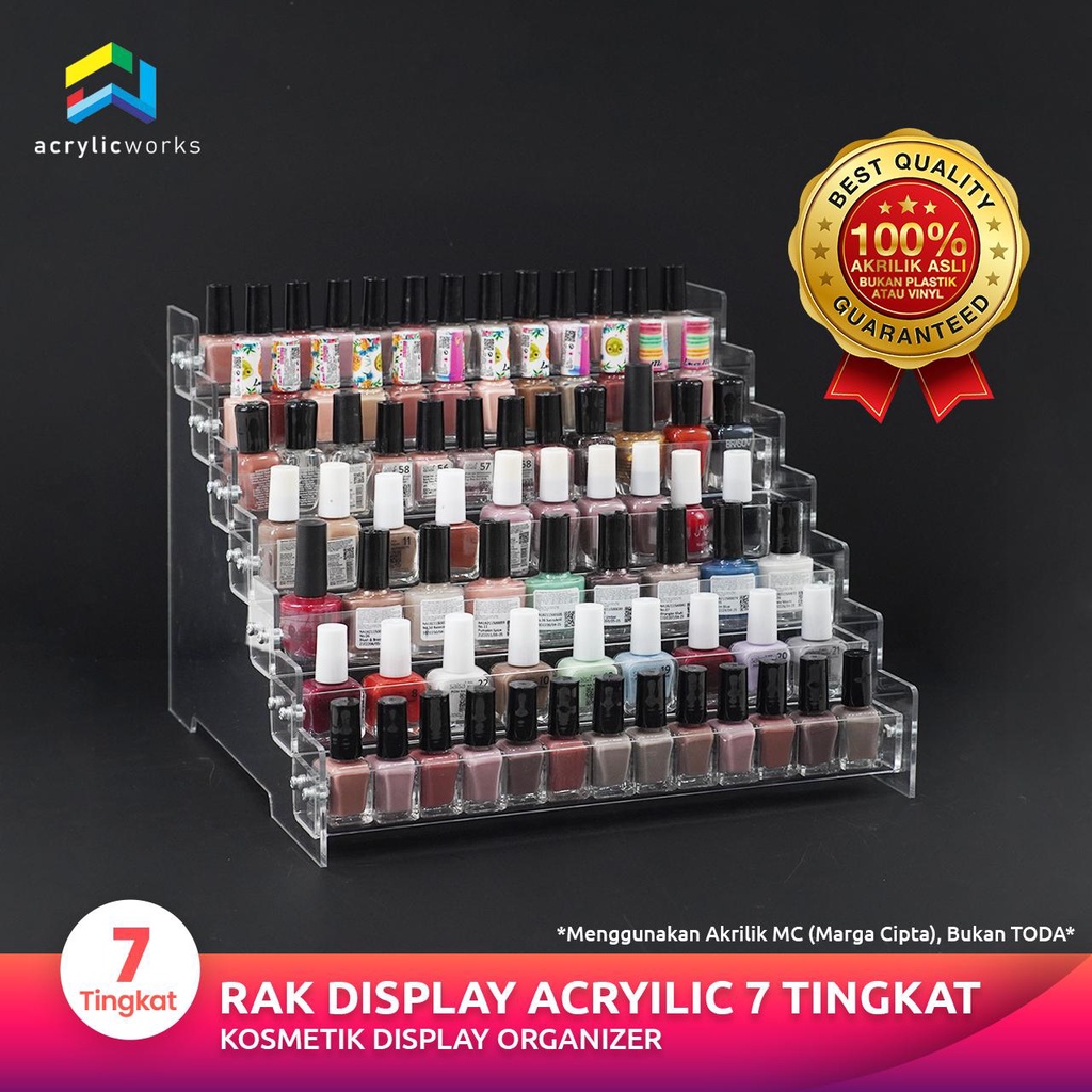 Rak Organizer Acrylic Rak Tempat Lipstik Rak Tempat Kutek 7 Tingkat