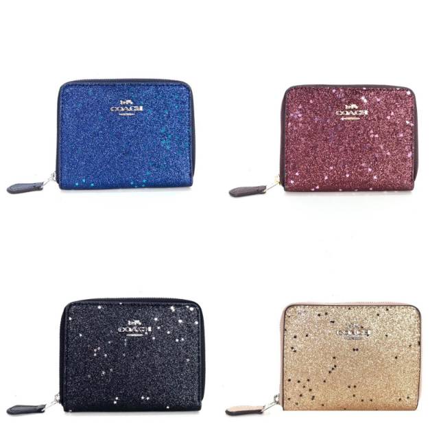 Coach Boxed Small Wallet With Glitter dompet original authentic asli purse kecil small