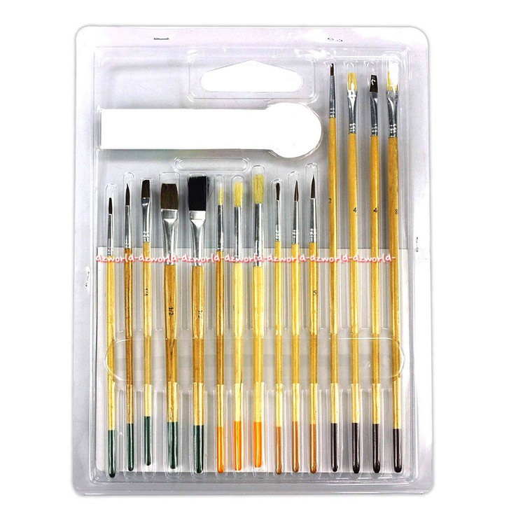 Kingorigin Artist Brush Aneka Jenis Kuas Dan Ukuran 15Pcs Kuas Lukis