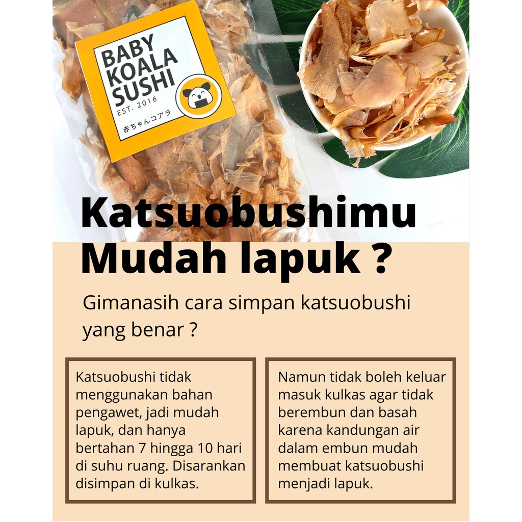 KATSUOBUSHI Bonito Flakes 50 g Halal │ Taburan Takoyaki Katsuo Bushi Serutan Ikan Cakalang