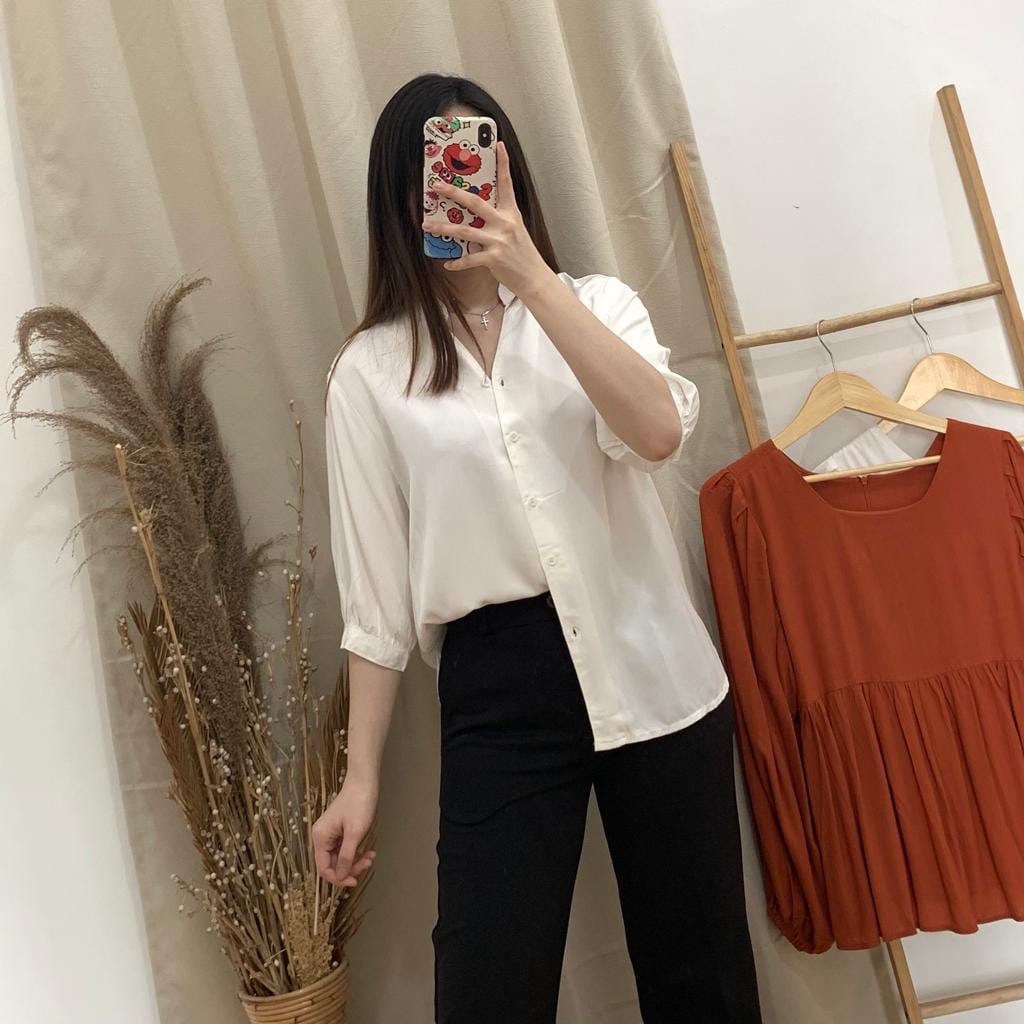 Maru Rayon Top | Kemeja wanita - kemeja rayon - atasan rayon - kemeja basic - basic shirt - COD