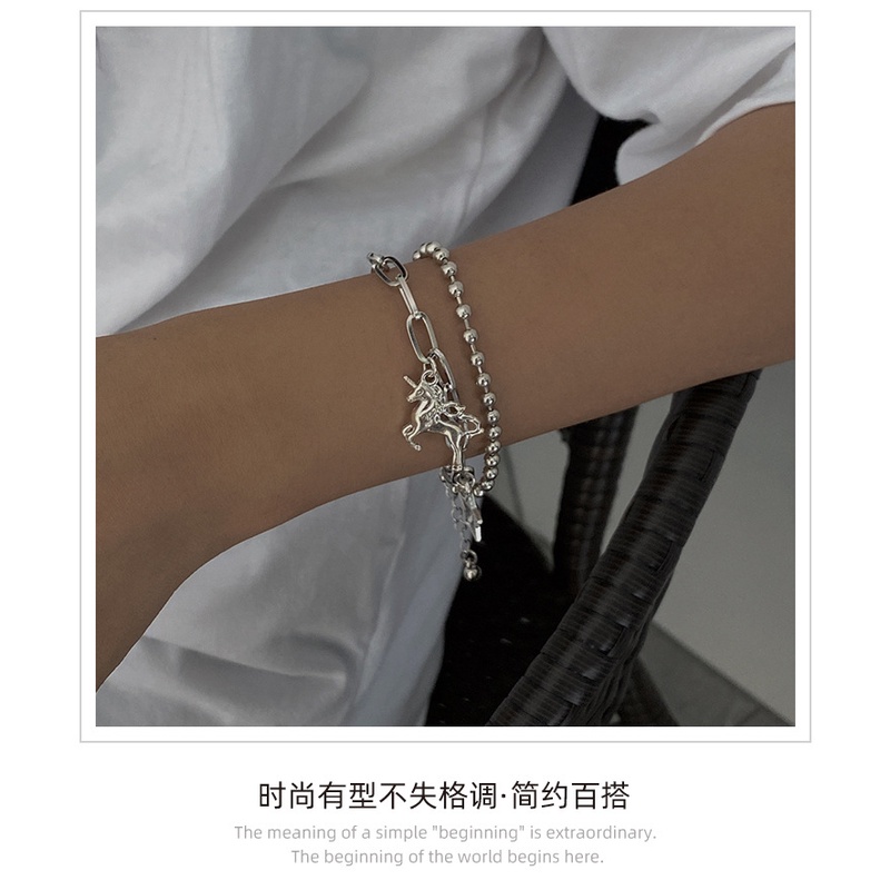 Susu unicorn double-layer gelang in wanita hip hop Keren Bumi XINGX gelang pria dan wanita fashion g