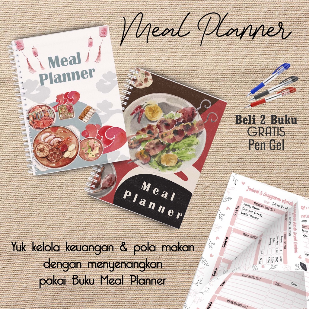 

Laris Meal Planner / Jadwal Menu Hemat Harian Beli 2 Buku Gratis Pen Gel Kode MP09