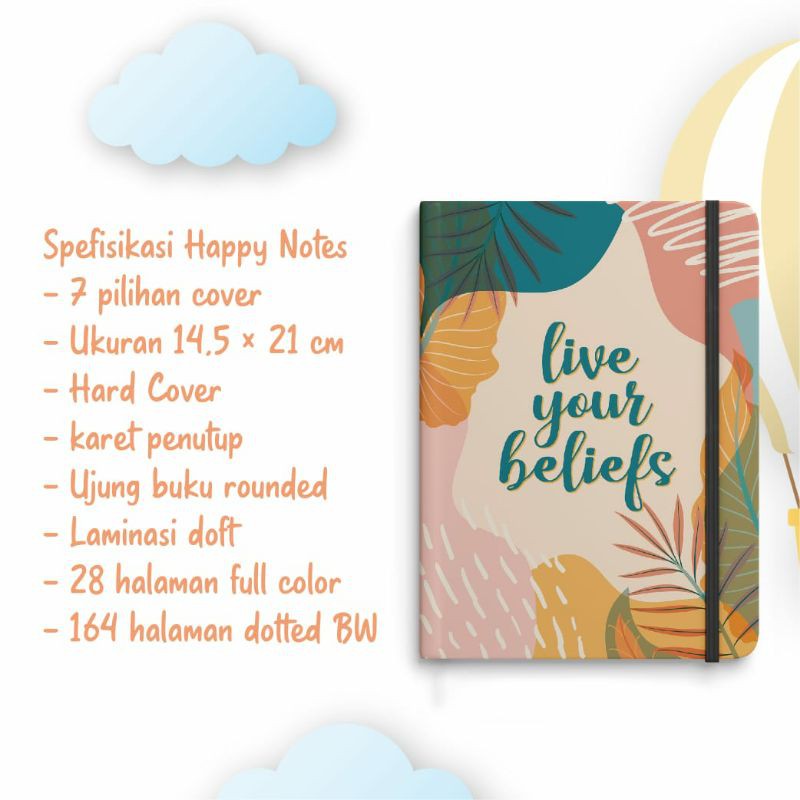 

Hard cover Happy Notes Bullet Journal (Bujo) / Planner / Diary