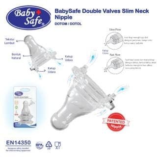 Baby Safe Dot Nipple Slim Neck M L isi 2