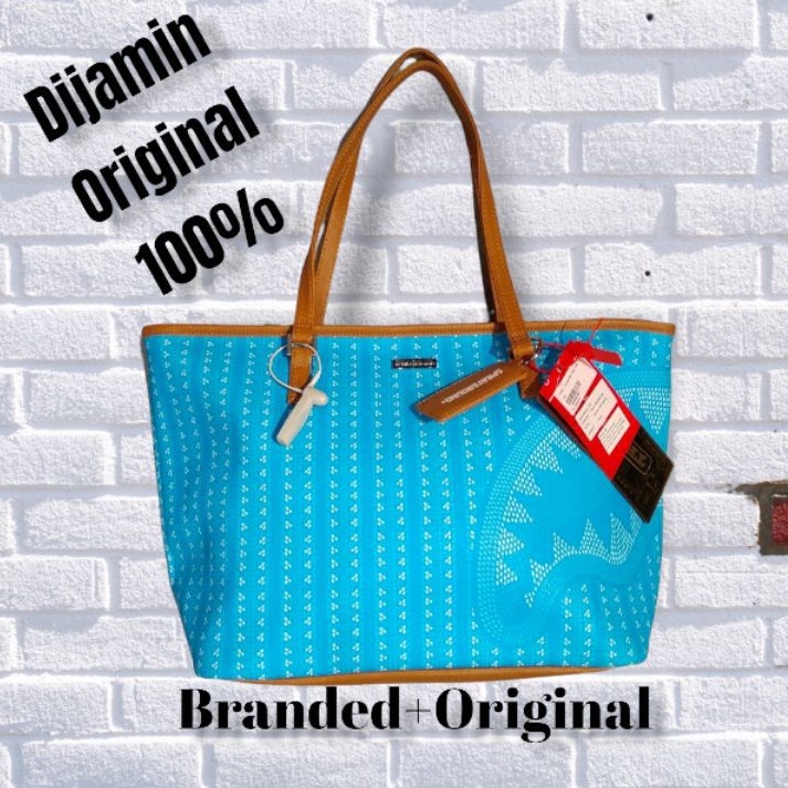 Sprayground Illuchains Turq Tote Bag Original 100%