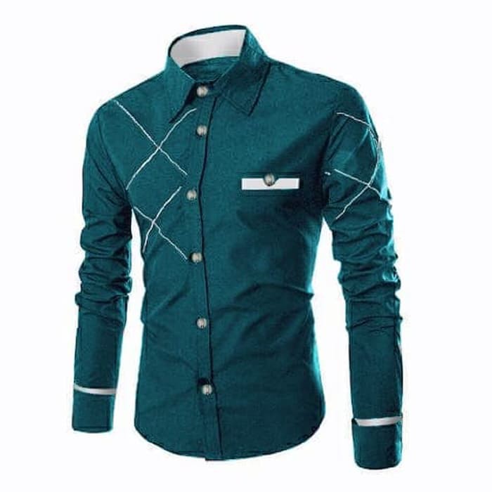 [KEMEJA GIORDANO TOSCA SC] Kemeja pria katun hijau tosca