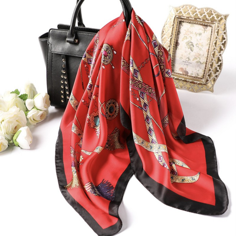 &quot;Darica&quot; 70x70 cm scarf, Scarf Leher, Scarf Tas, Bahan High Grade Silk Immitation