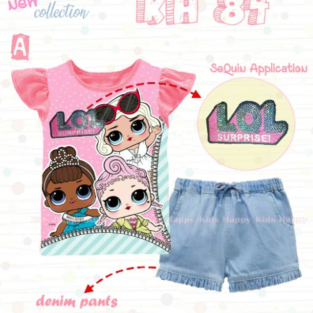 KH84 Baju LOL Denim Kids