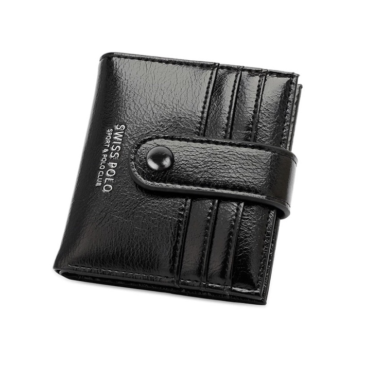 Swiss Polo Short Logo Purse Card Wallet Black