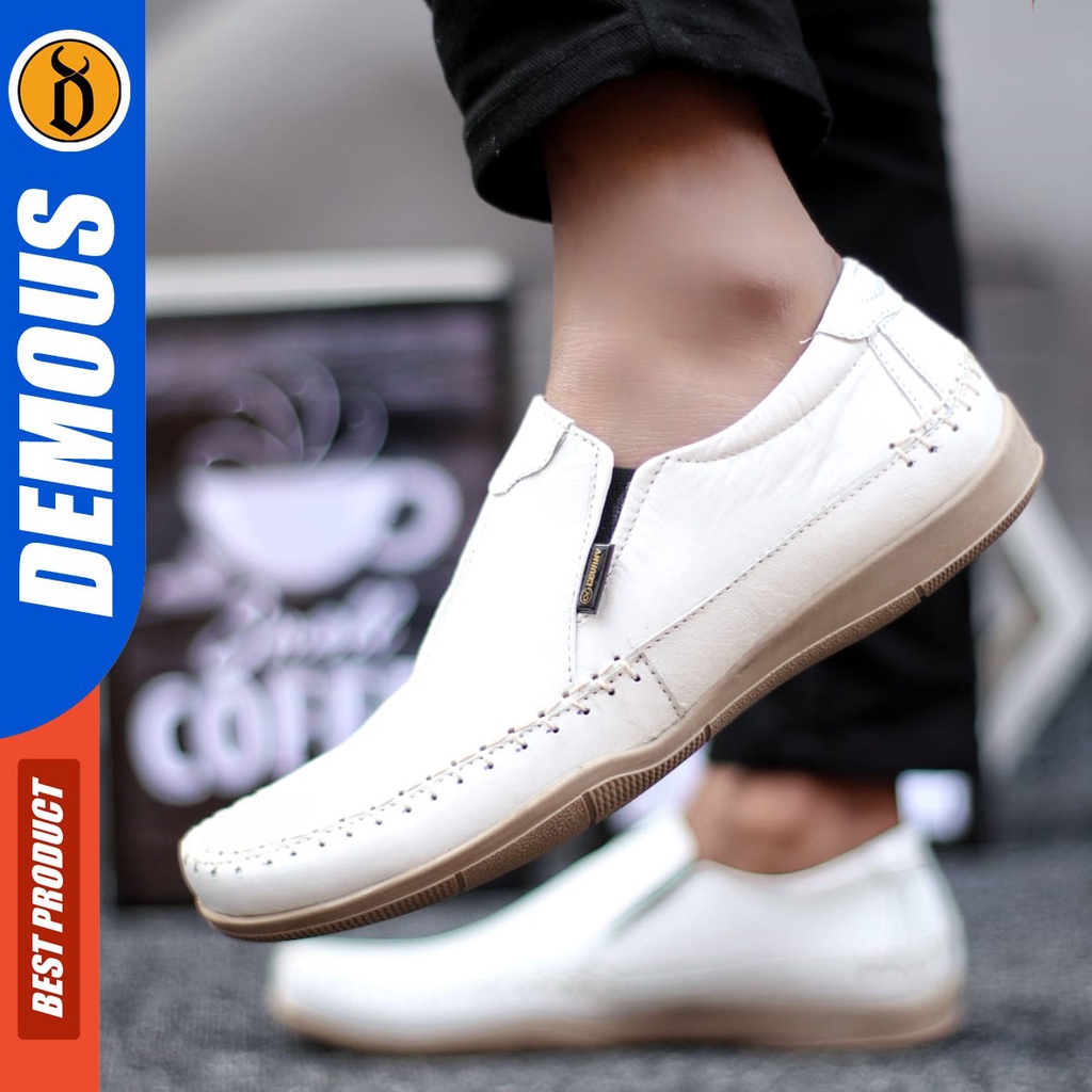 DEMOUS Badil - Sepatu Slip On Casual Slop Kerja Pria Kulit Asli