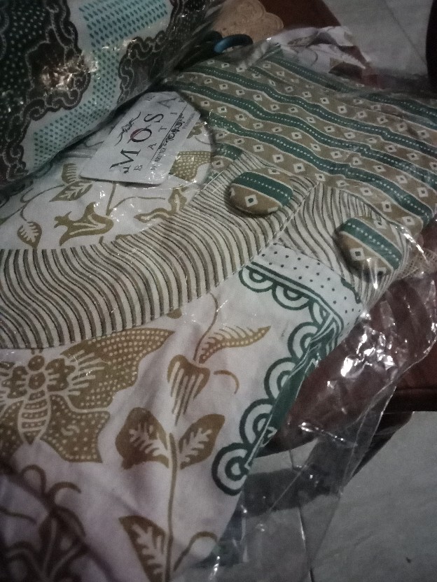 Atasan Kemeja Batik Mosa Hem Pria Lengan Panjang, Motif Mega Mendung Biru Batik Pekalongan -kemeja