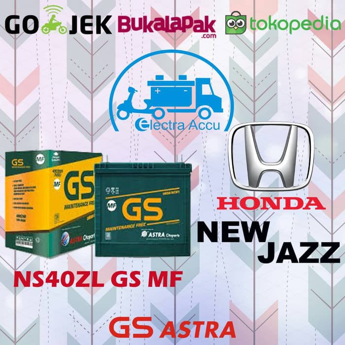 "Aki Mobil Honda New Jazz GS astra NS40ZL Aki Kering"