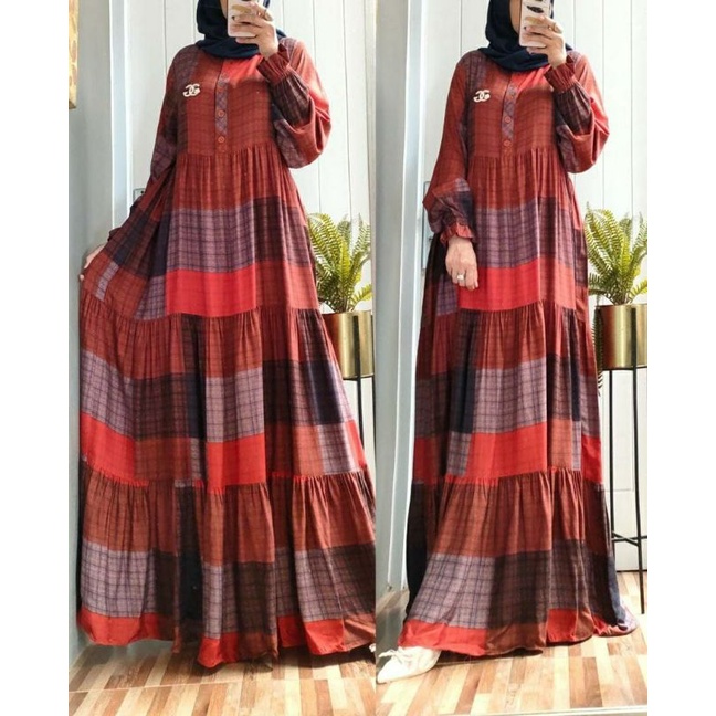 Avril Maxy, GAMIS WANITA MUSLIM CANTIK FIT XXL LD 110 BAHAN RAYON VISCOSE PREMIUM TERMURAH CANTIK OOTD