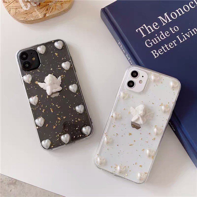 Angel Confetti Case Iphone 12 Samsung A52 A32 A72 M02 A02 Oppo A15 A12s Vivo Y1s Y51 Xiaomi Note 9 8