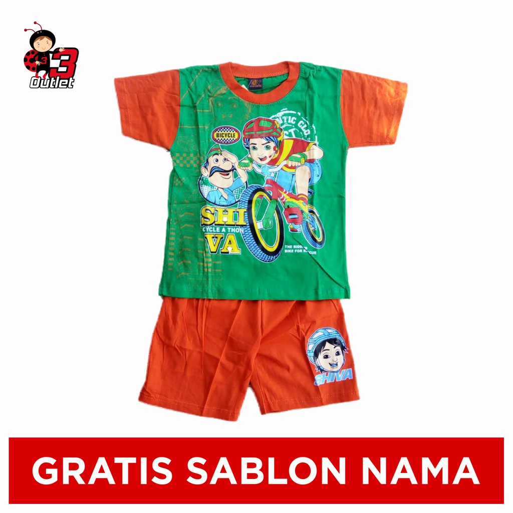 Baju Anak Setelan Shiva Kaos Anak Laki-Laki Perempuan Murah Gratis Custom Nama