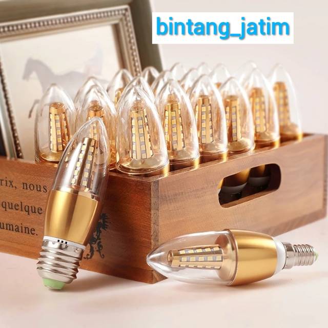 lampu candel led E14/ E27 untuk lampu gantung hias 5w/ lampu lilin/