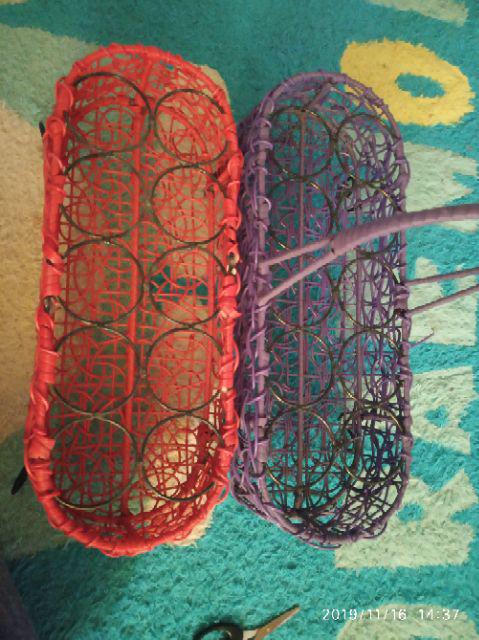 Keranjang Aqua 10 Cup Model Oval Bertangkai - Keranjang Aqua Rotan Sintetis 10 Skat Pake Jinjingan