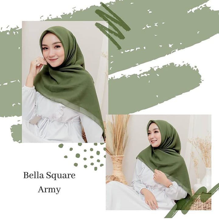 Kerudung Segiempat Polos BELLA SQUARE Hijab Pollycotton Jilbab Bela Grosir Murah PART 1-1