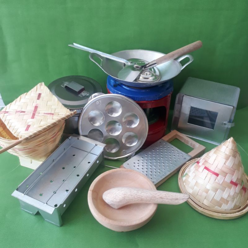 Kitchen Set Mainan Masak Masakan Tradisional Paket Kumplit Silver / Set Kompor Mini Mainan Anak