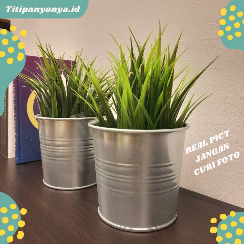Pot Bunga Tanaman Asli dan Palsu Hias Artifisial Dalam dan Luar Ruang Baja Galvanis (SCKR)