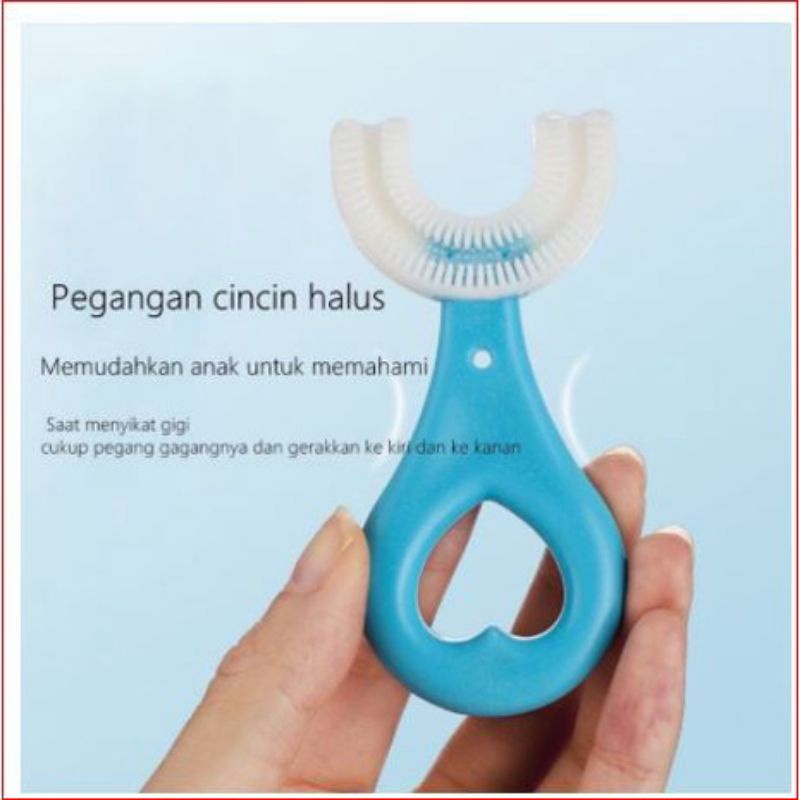 Sikat Gigi Anak Bentuk U Bahan Silikon / Training Toothbrush / Tooth Brush Baby Silicon type U 360° Sikat gigi anak bentuk U