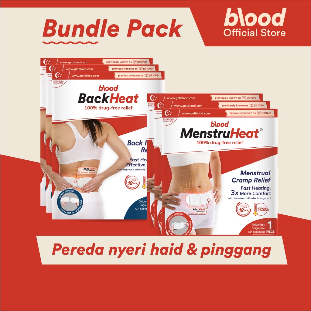 &lt;Bundling&gt; 3pcs MenstruHeat &amp; 3pcs BackHeat | Original dari Singapore | Termurah
