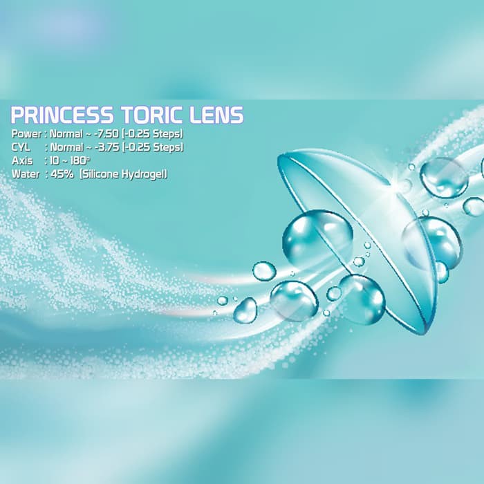 Softlens Toric Silinder Cylinder Minus Princess EOS Bening Black Gray Brown Astigmatism Ready Stock