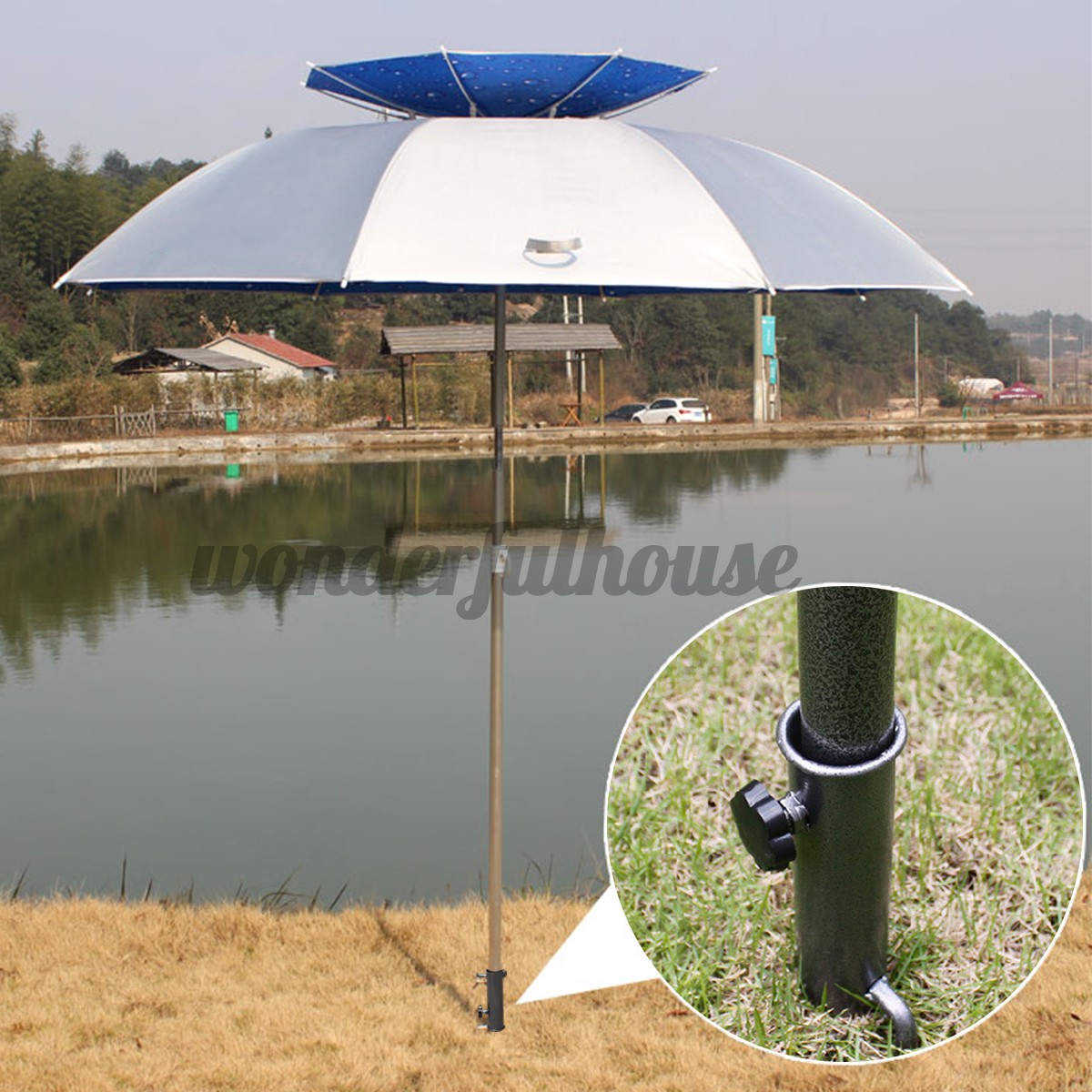 Garden Parasol Base Patio Umbrella Stand Outdoor Heavy Duty Sun Shade Holder Shopee Indonesia