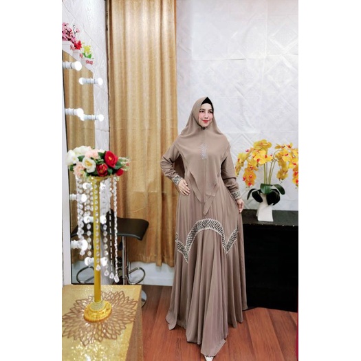 Khazanah Series Ori by Fatimah Syar’i / Gamis Pesta Mewah / Gamis Set Syar’i / Gamis Polos / Baju Syari Terbaru / Fashion Muslimah Branded-7