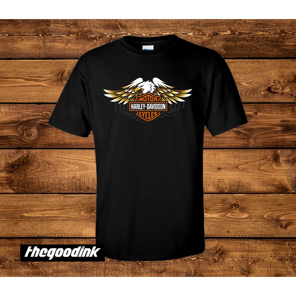 Kaos Harley Davidson Logo - Original Gildan T-shirt DTG Digital Print