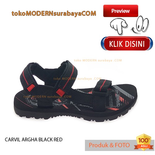 Sandal pria sandal gunung slide CARVIL ARGHA GM BLACK RED