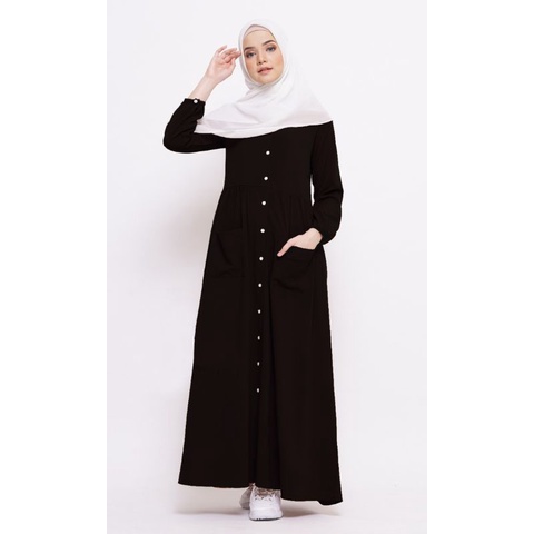 Gamis polos terbaru/Gamis wanita/Gamis kekinian/Gamis dewasa/Dres casual/Gamis hitam/Gamis arabian