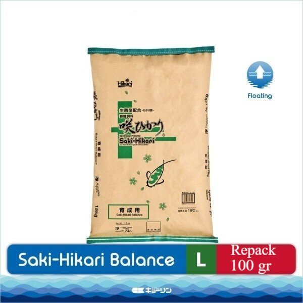 Saki Hikari Balance Size L Large Floating Repack 100gr 100 gr gram Koi