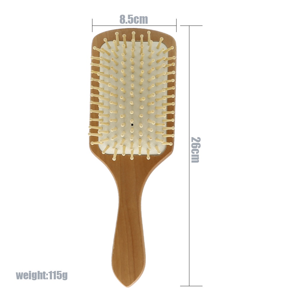 Sisir Rambut Kayu Premium Model Persegi panjang Warna Putih