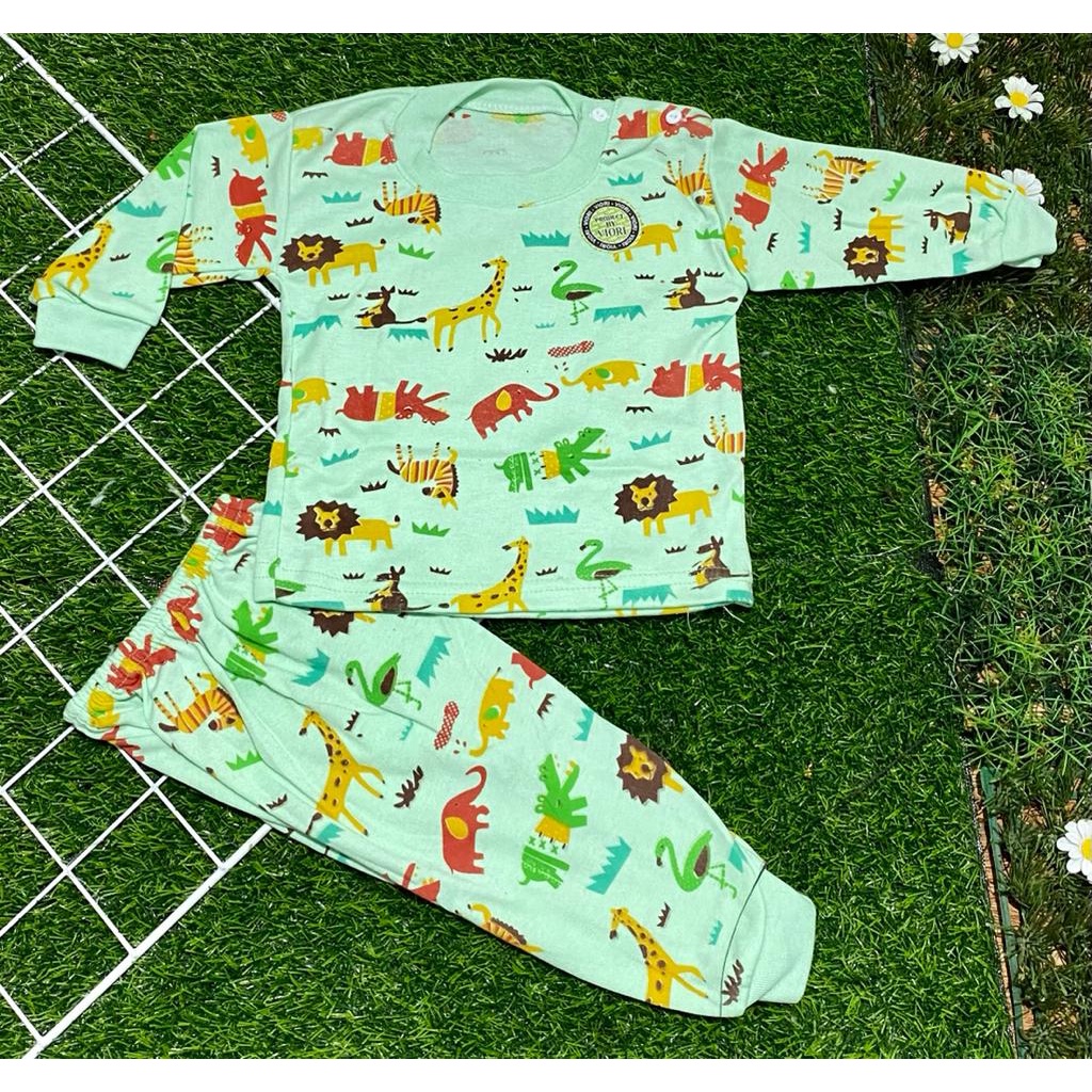 BAJU BAYI full print motif kudanil setelan panjang 3-12 bulan