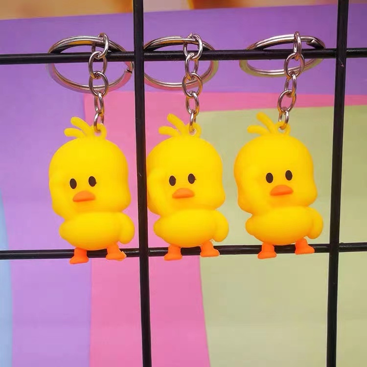 1pc Gantungan Kunci Bentuk Bebek Kuning Mini Lucu