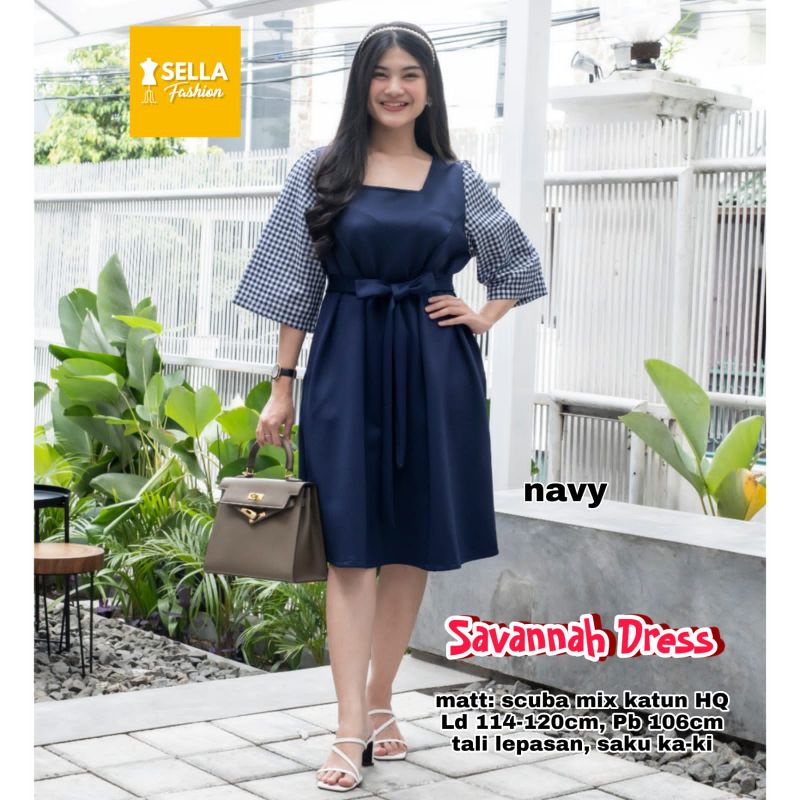 savannah dress / dress pendek selutut / dress jumbo / tunik polos / tunic kekinian viral / bisa COD
