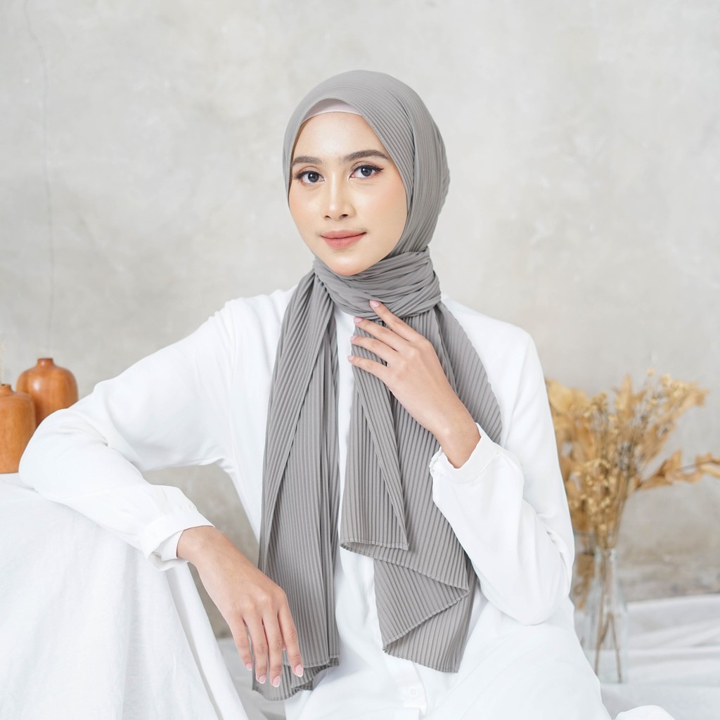 Alny Hijab - Pashmina Plisket Full Diamond Crepe/ Pasmina lidi full pleated phasmina shawl