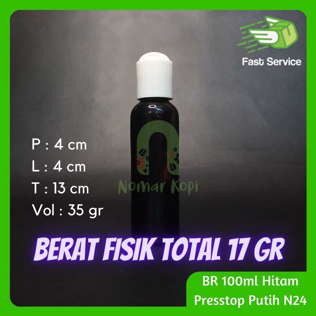 Botol 100ML BR HITAM Presstop