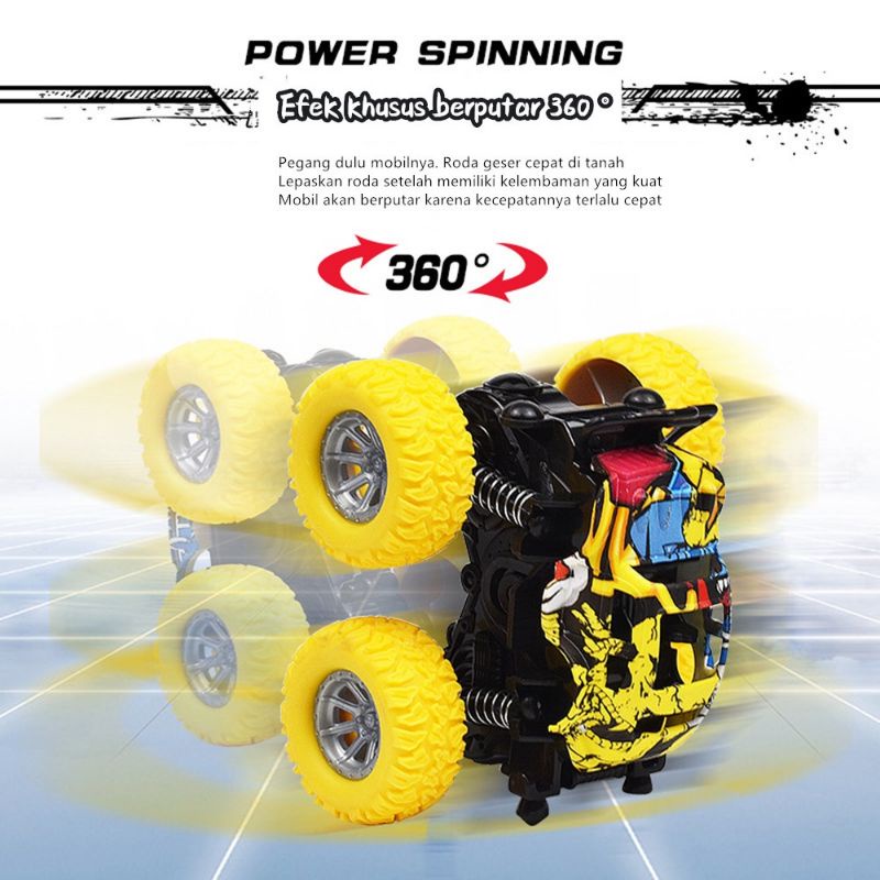 Mainan Mobil Jeep Roda 360° Tidak Perlu Baterai