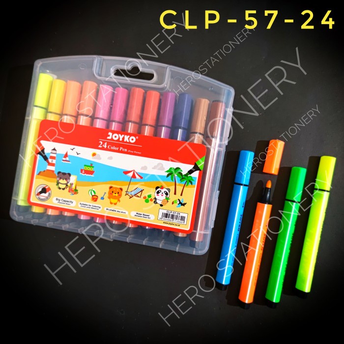 

Promo Joyko Jumbo Color Pen Pena Triangular Grip Washable 24 Warna Clp-57-24 Limited