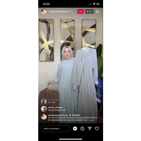 Maxi Dress Polos Shellasaukia Hitam