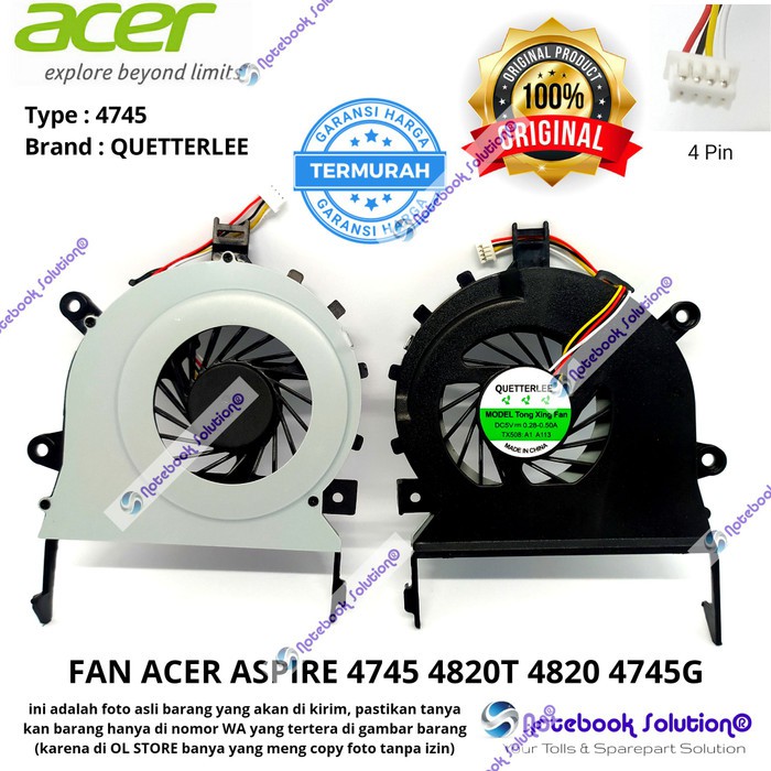 Kipas Cooling Fan Processor Acer Aspire 4745, 4745G, 4820, 4820T, 4553