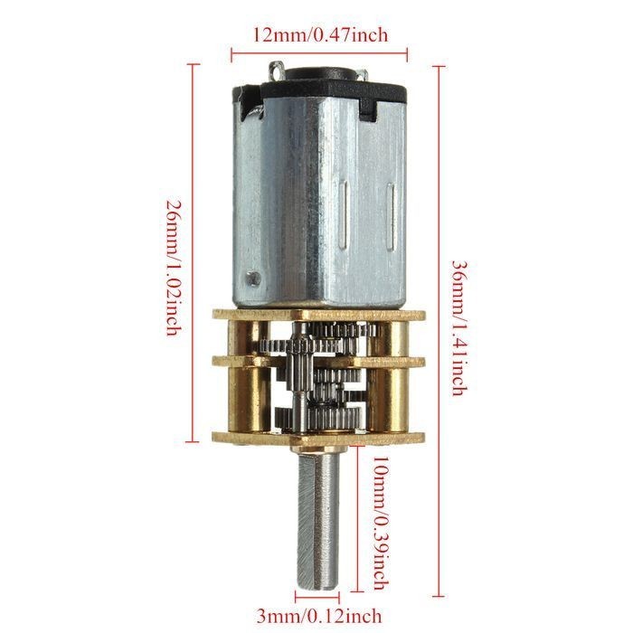 Dinamo Motor Gearbox GA12-N20 High Torque Smart Robot DC 12V (1685)