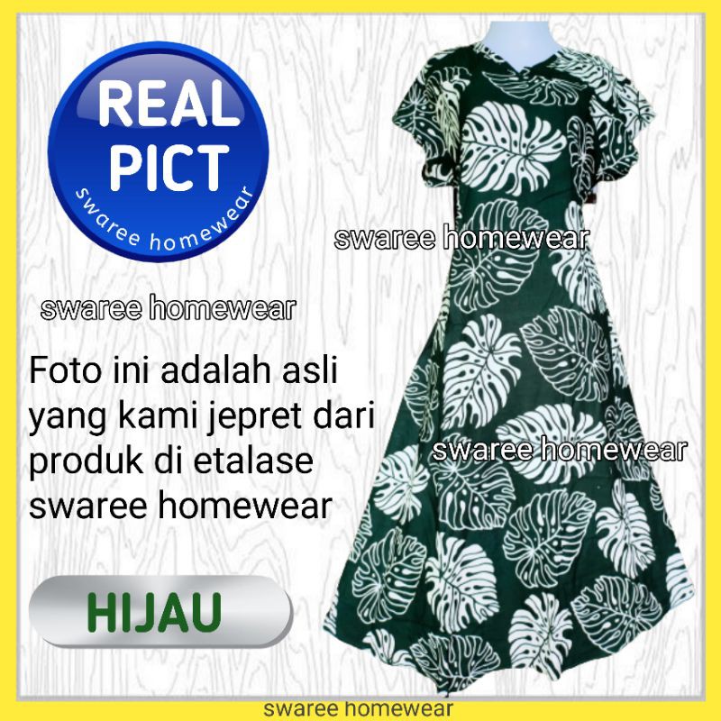 Daster Batik Baju Wanita Batik Pekalongan Baju Daster Rayon Modern Dewasa Vely Motif Daun Bolong